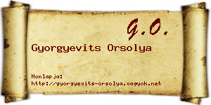 Gyorgyevits Orsolya névjegykártya